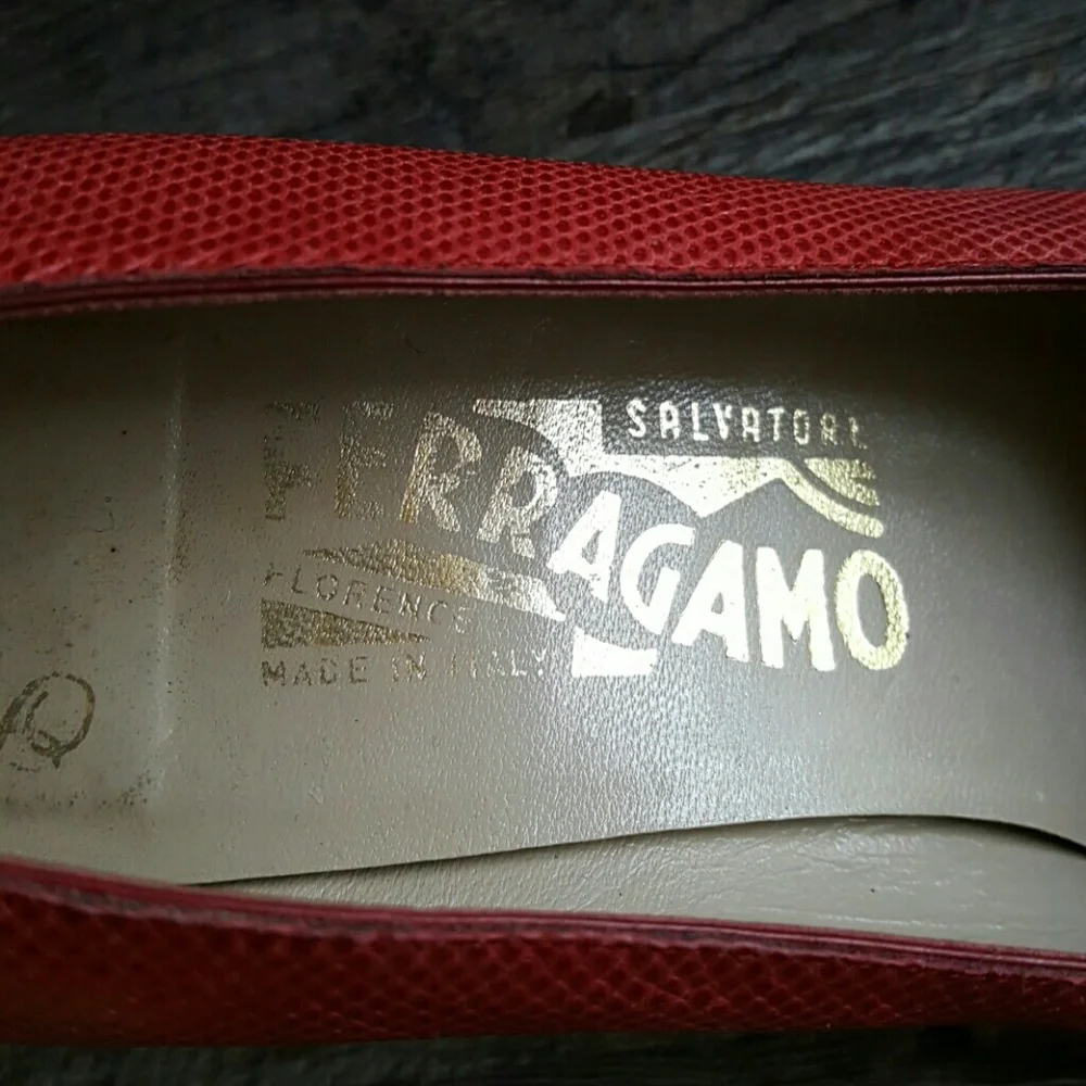 Salvatore Ferragamo women heels red shoes size 8B